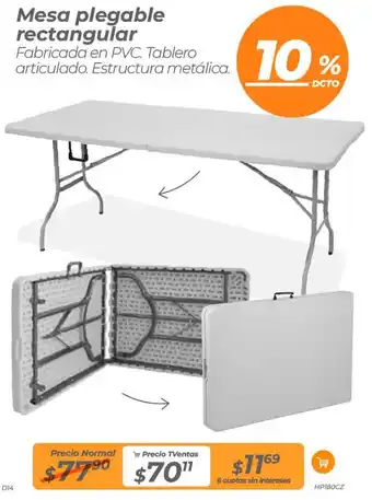 TVentas Mesa plegable rectangular oferta