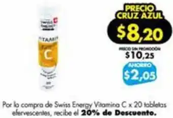 Farmacias Cruz Azul Swiss Energy Vitamina C x 20 tabletas oferta