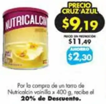Farmacias Cruz Azul Nutricalcin vainilla x 400g oferta