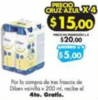 Farmacias Cruz Azul Diben vainilla x 200ml oferta