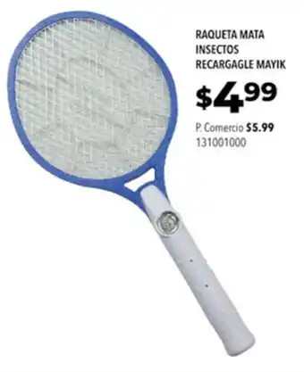 Tia RAQUETA MATA INSECTOS RECARGAGLE MAYIK oferta
