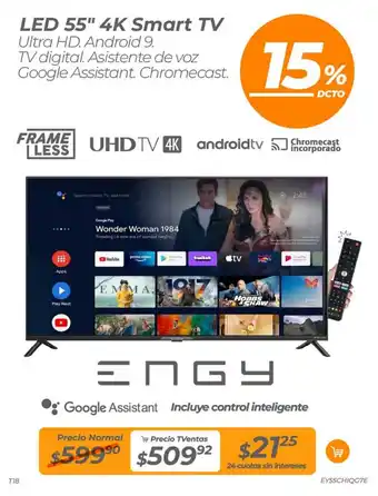 TVentas LED 55" 4K Smart TV oferta