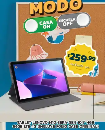 TABLET LENOVO M10 3ERA GEN 10.1" 4GB 64GB LTE 4G
