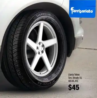 Ferrisariato Llanta Tekno Tire, Steady-33, 165/65, R13 oferta