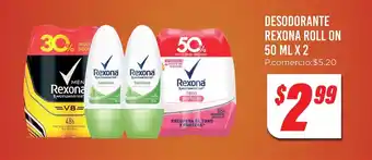 Tia DESODORANTE REXONA ROLL ON 50 ML X 2 oferta