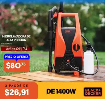 BLACK+ DECKER HIDROLAVADORA DE ALTA PRESIÓN