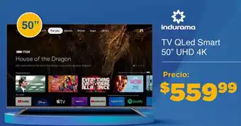 Orve Hogar indurama TV QLEd Smart 50" UHD 4K oferta