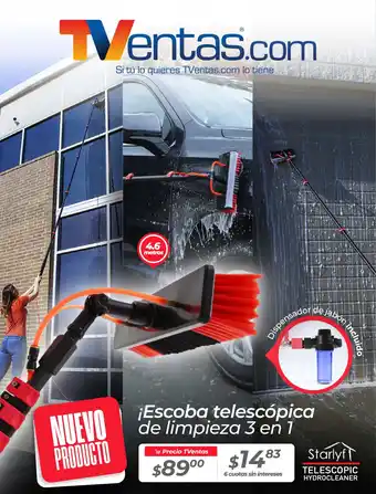 TVentas Escoba telescópica de limpieza 3 en 1 oferta