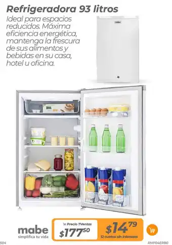 TVentas Mabe Refrigeradora 93 litros oferta
