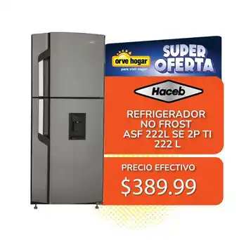 Orve Hogar Haceb Refrigerador No Frost ASF 222L SE 2P TI 222L oferta