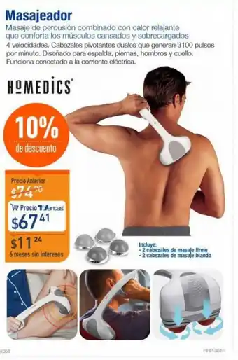 TVentas Masajeador Homedics oferta