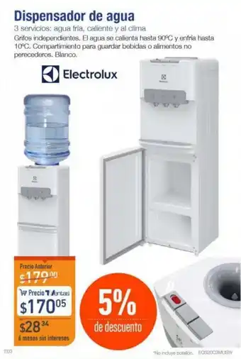 TVentas Dispensadora de Agua Electrolux oferta