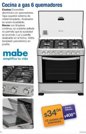 TVentas Cocina a Gas 6 Quemadores oferta