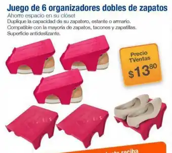 TVentas Juego de 6 Organizadores Dobles de Zapatos oferta