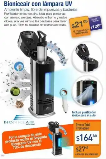 TVentas Bioniceair con Lámpara UV oferta