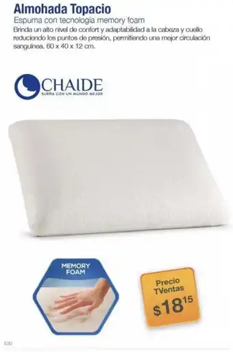 TVentas Almohada Topacio Chaide oferta