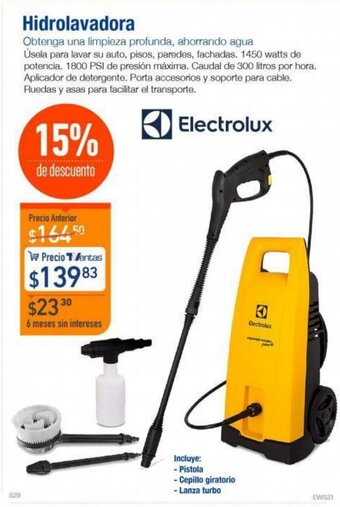 TVentas Hidrolavadora Electrolux oferta