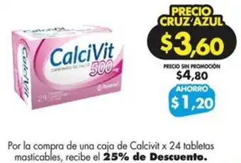 Farmacias Cruz Azul Calcivit x 24 tabletas oferta