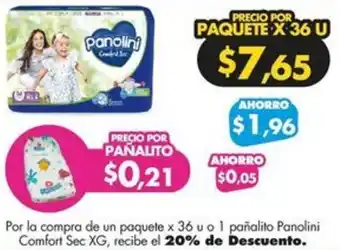 Farmacias Cruz Azul Panolini Comfort Sec XG oferta
