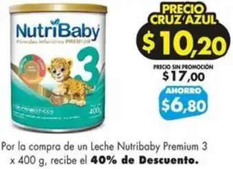 Farmacias Cruz Azul Nutribaby Premium 3 x 400g oferta