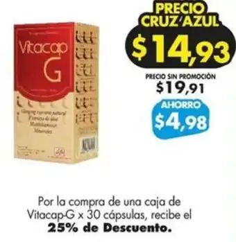 Farmacias Cruz Azul Vitacap-G x 30 cápsulas oferta