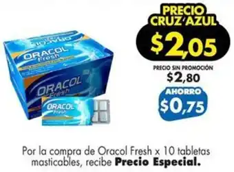 Farmacias Cruz Azul Oracol Fresh x 10 tabletas oferta