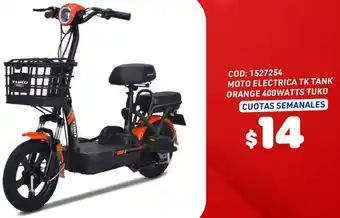Artefacta MOTO ELECTRICA TK TANK ORANGE 400WATTS TUKO oferta