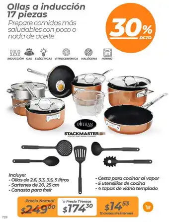 TVentas Ollas a inducción 17 piezas oferta