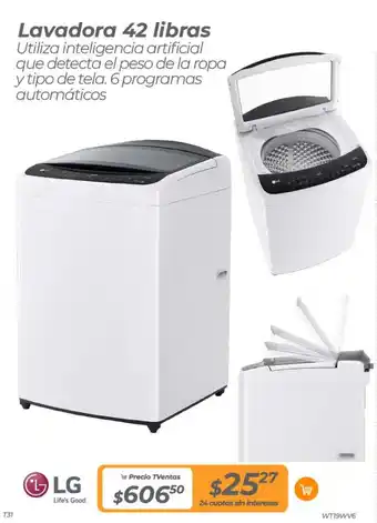 TVentas LG Lavadora 42 libras oferta