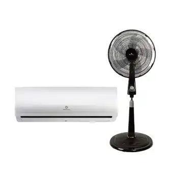 La Ganga Combo aire acondicionado indurama y ventilador wellspring oferta