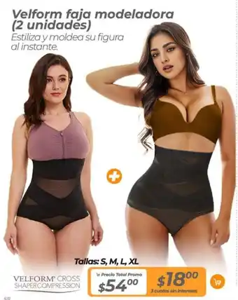 TVentas Velform faja modeladora 2 unidades Tallas: S, M, L, XL oferta