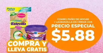 Supermaxi COMBO PAÑO DE HOGAR + LAVAVAJILLA EN CREMA UVA oferta