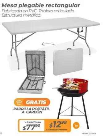 TVentas Mesa plegable rectangular oferta