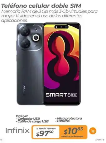TVentas Infinix Teléfono celular doble SIM oferta
