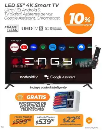 TVentas LED 55" 4K Smart TV Ultra HD oferta