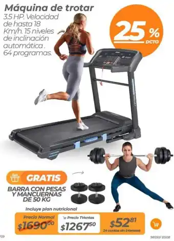 TVentas Máquina de trotar 3.5 HP Velocidad oferta