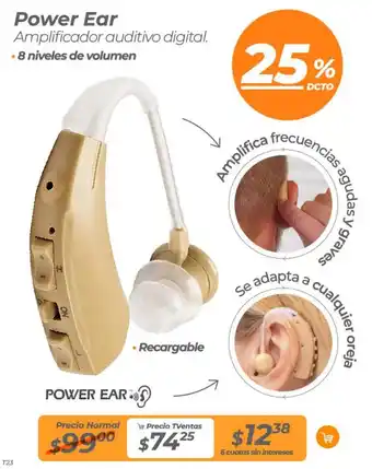 TVentas Power Ear Amplificador auditivo digital oferta