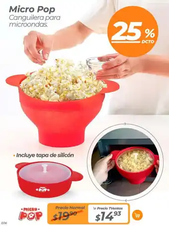 TVentas Micro Pop Canguilera para microondas oferta