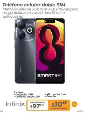 TVentas Infinix Teléfono celular doble SIM oferta