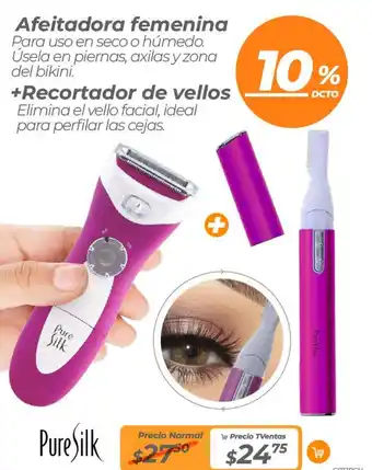TVentas Pure Silk Afeitadora femenina + Recortador de vellos oferta