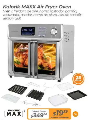 TVentas Kalorik MAXX Air Fryer Oven 9 en 1 oferta