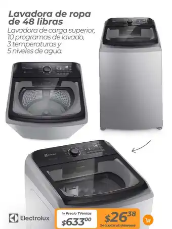 TVentas Electrolux Lavadora de ropa de 48 libras oferta