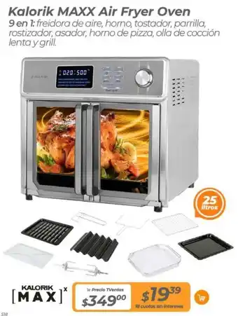 TVentas Kalorik MAXX Air Fryer Oven 9 en 1 oferta