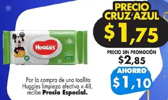 Farmacias Cruz Azul Huggies limpieza efectiva x 48 oferta