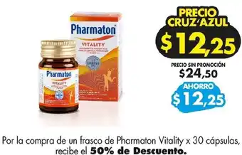 Farmacias Cruz Azul Pharmaton Vitality x 30 cápsulas oferta