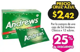 Farmacias Cruz Azul Sal Andrews Clásica x 12 sobres oferta