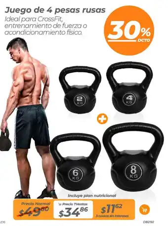 TVentas Juego de 4 pesas rusas oferta