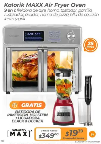 TVentas Kalorik MAXX Air Fryer Oven 9 en 1 oferta