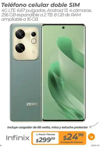 TVentas Infinix Teléfono celular doble SIM 4G LTE. 6.67 pulgadas oferta