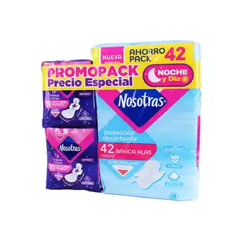 Akí Pack Nosotras Toalla Básica X42 +2 Buenas Noches X 10u YAPA Familia Papel Higiénico Megarollo oferta